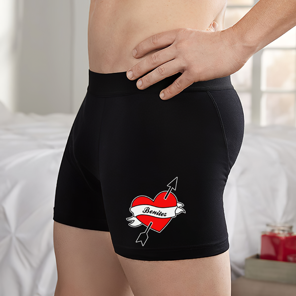 Custom Girlfriend Love Heart Shorts Boxer - MadeMineAU