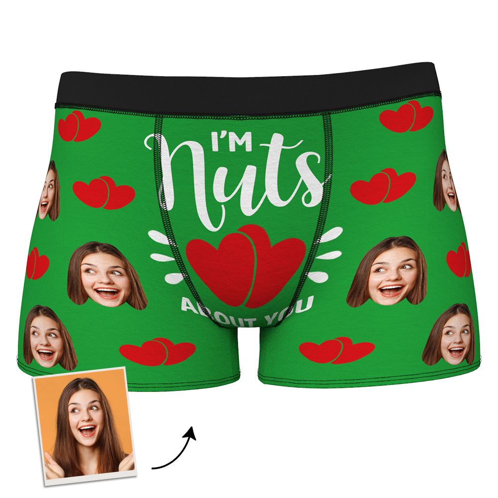 Valentine's Gift Custom Boxer Shorts - I'm Nuts About You - MadeMineAU