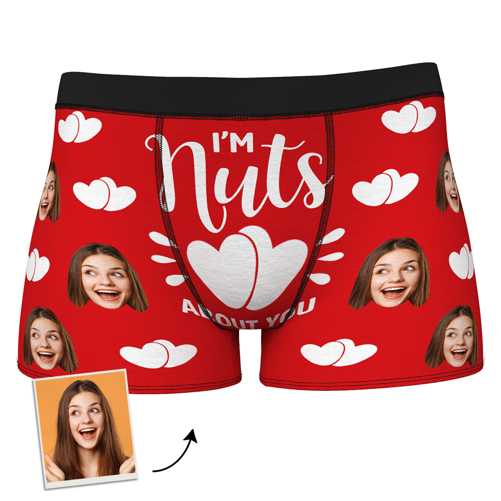 Valentine's Gift Custom Boxer Shorts - I'm Nuts About You - MadeMineAU