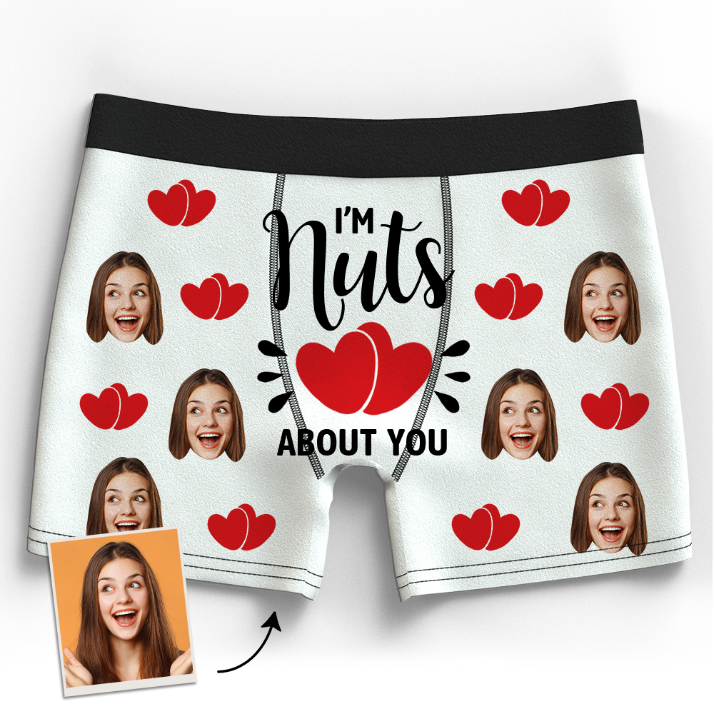 Valentine's Gift Custom Boxer Shorts - I'm Nuts About You - MadeMineAU