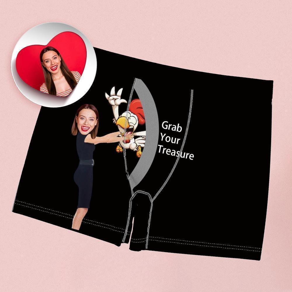 Valentine's Gift Custom Boxer Shorts - Grab Your Treasure - MadeMineAU