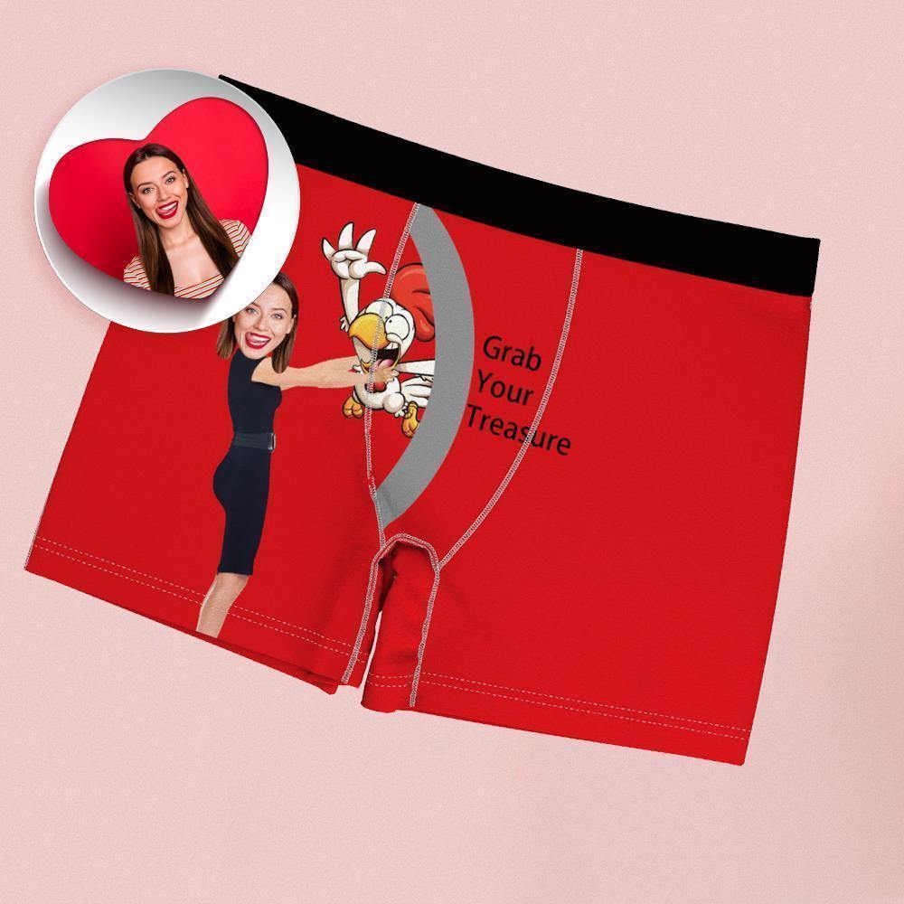 Valentine's Gift Custom Boxer Shorts - Grab Your Treasure - MadeMineAU