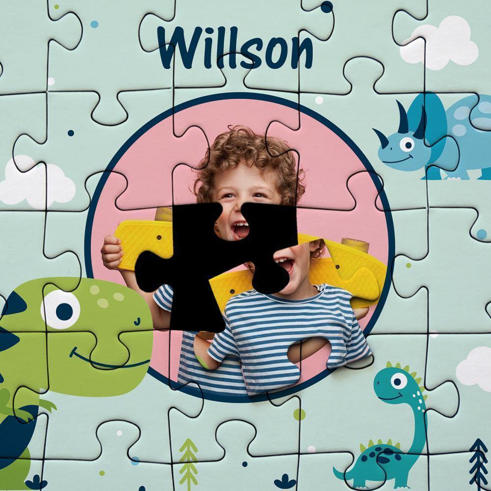 Personalized Photo Jigsaw Puzzle Cartoon Dinosaur - 35-500 pieces - MadeMineAU