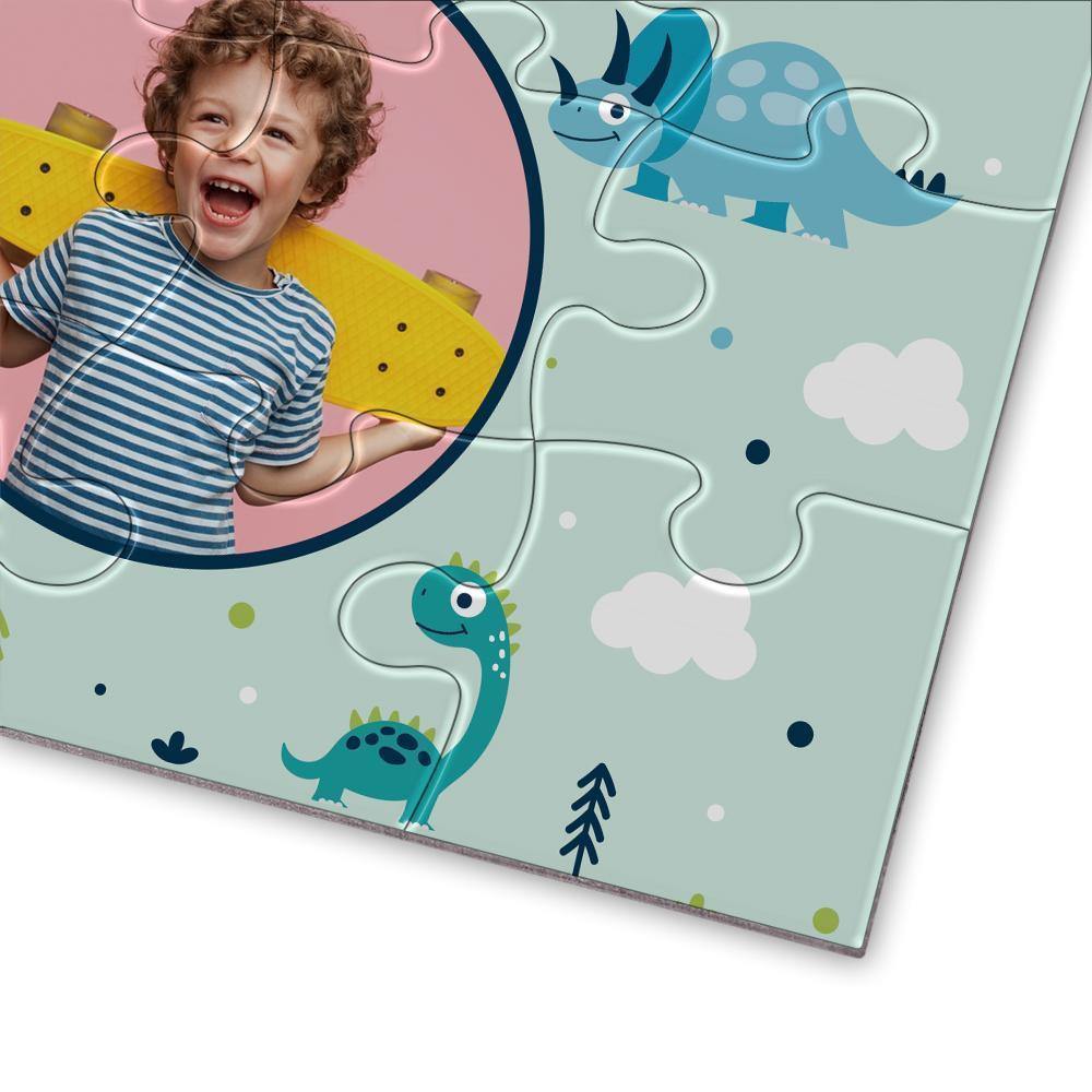 Personalized Photo Jigsaw Puzzle Cartoon Dinosaur - 35-500 pieces - MadeMineAU