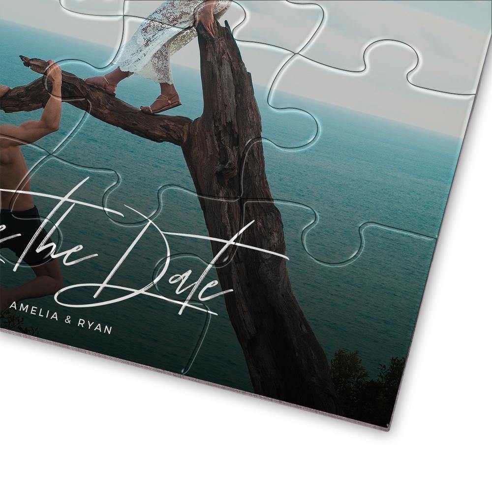 Personalized Photo Jigsaw Puzzle Save The Date Valentine's Day Gift - 35-500 pieces - MadeMineAU