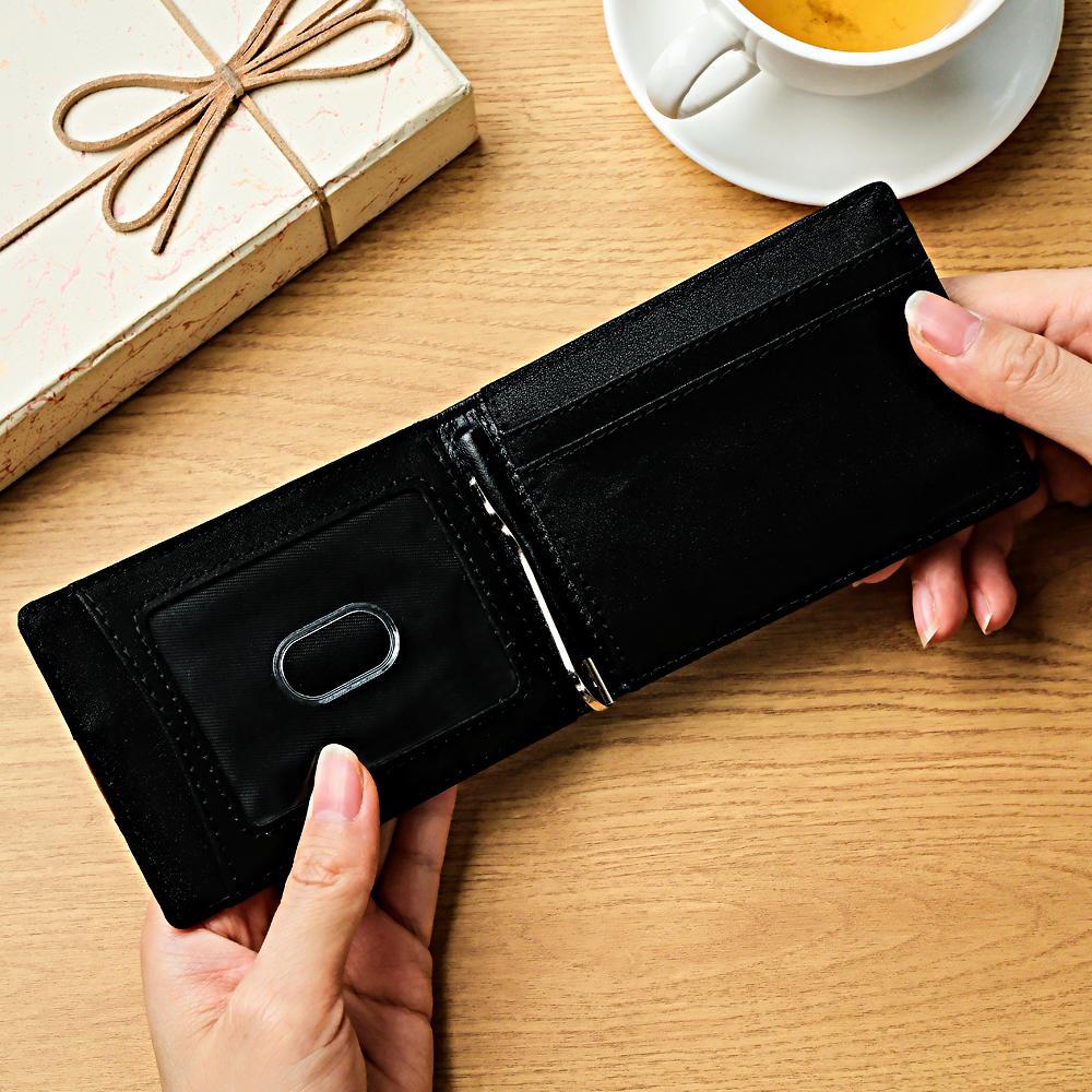 Custom Engraved Wallet Simple Leather Money Clip Men's Gifts - MadeMineAU