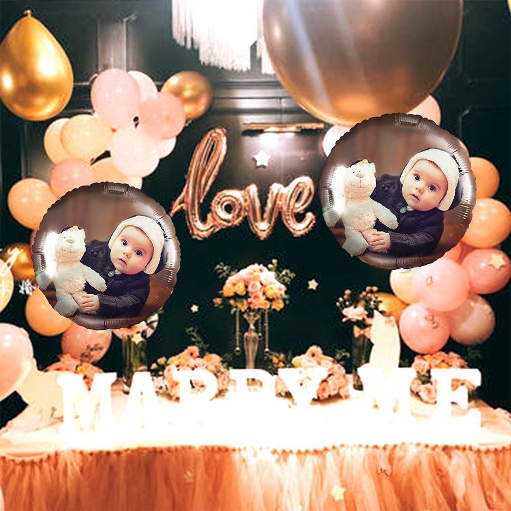 Custom Photo Balloon Personalised Round Balloons Love Baby - soufeelus