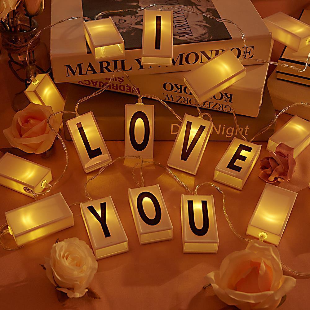 20 Lamps AA Battery Powered  LED Alphabet String Lights Decoration-I Love You - MadeMineAU