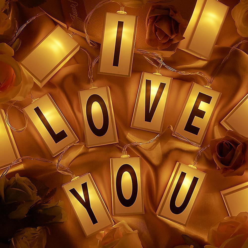 20 Lamps AA Battery Powered  LED Alphabet String Lights Decoration-I Love You - MadeMineAU