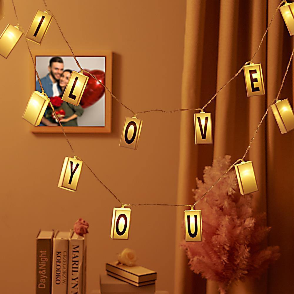 20 Lamps AA Battery Powered  LED Alphabet String Lights Decoration-I Love You - MadeMineAU