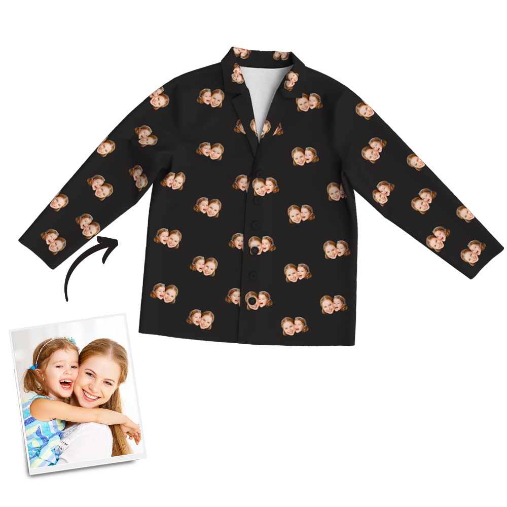 For Best Mom Multi-Color Custom Photo Long Sleeve Pajamas Sleepwear Nightwear - MadeMineAU