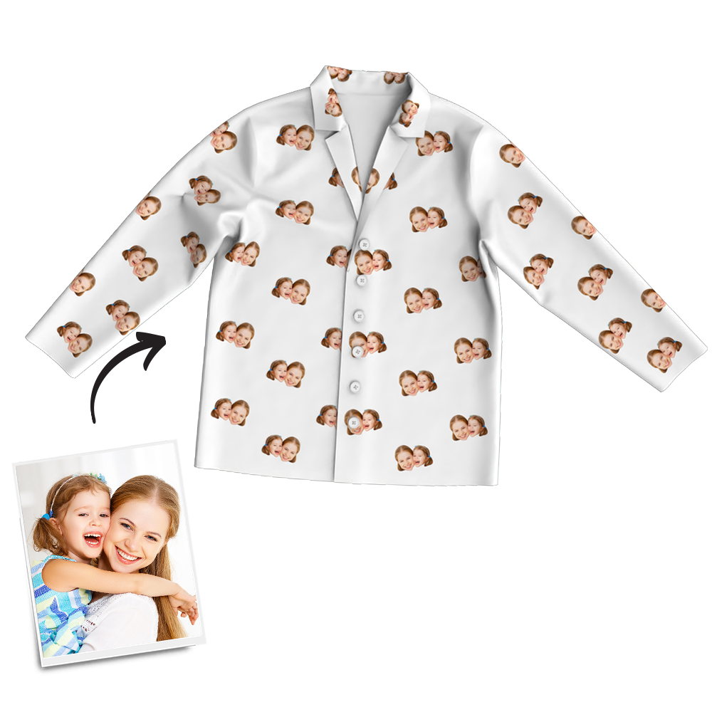 For Best Mom Multi-Color Custom Photo Long Sleeve Pajamas Sleepwear Nightwear - MadeMineAU