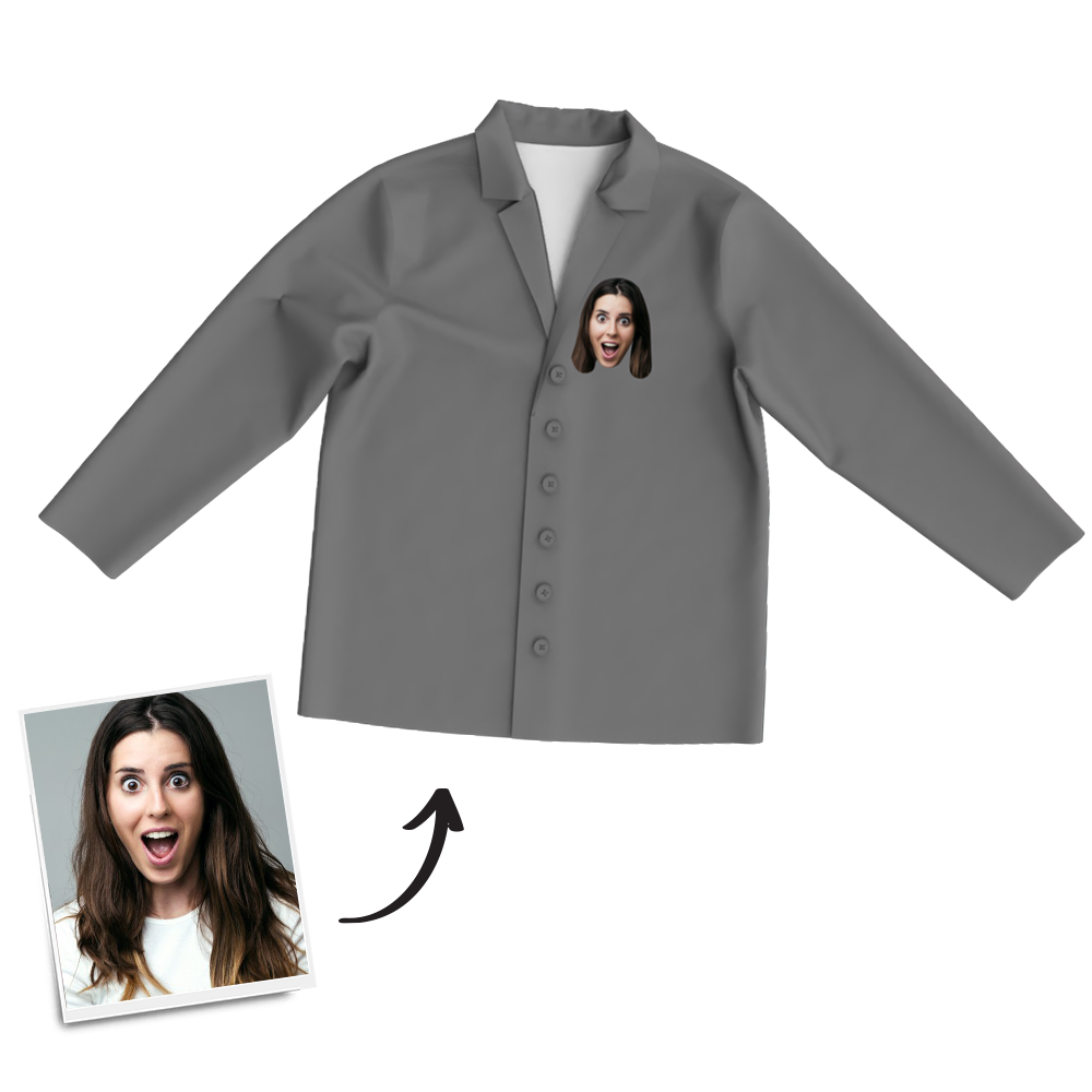 Multi-Color Custom Woman Photo Long Sleeve Pajamas, Sleepwear, Nightwear - MadeMineAU