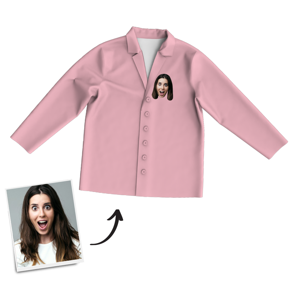 Multi-Color Custom Woman Photo Long Sleeve Pajamas, Sleepwear, Nightwear - MadeMineAU