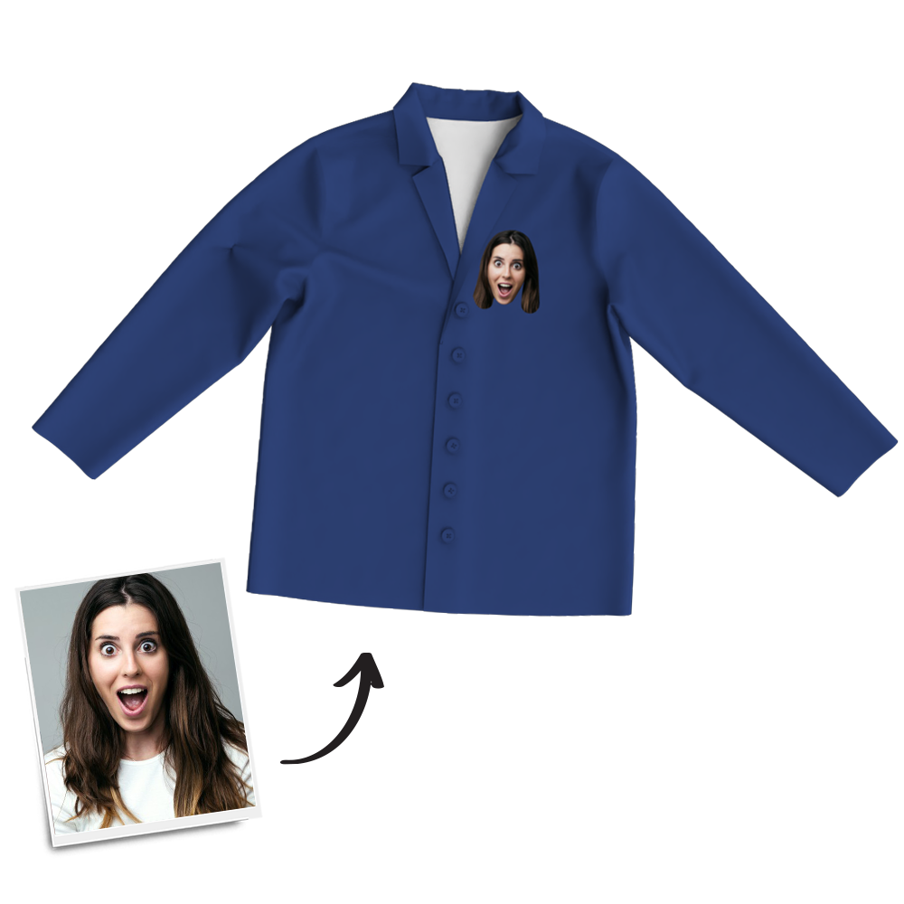 Multi-Color Custom Woman Photo Long Sleeve Pajamas, Sleepwear, Nightwear - MadeMineAU