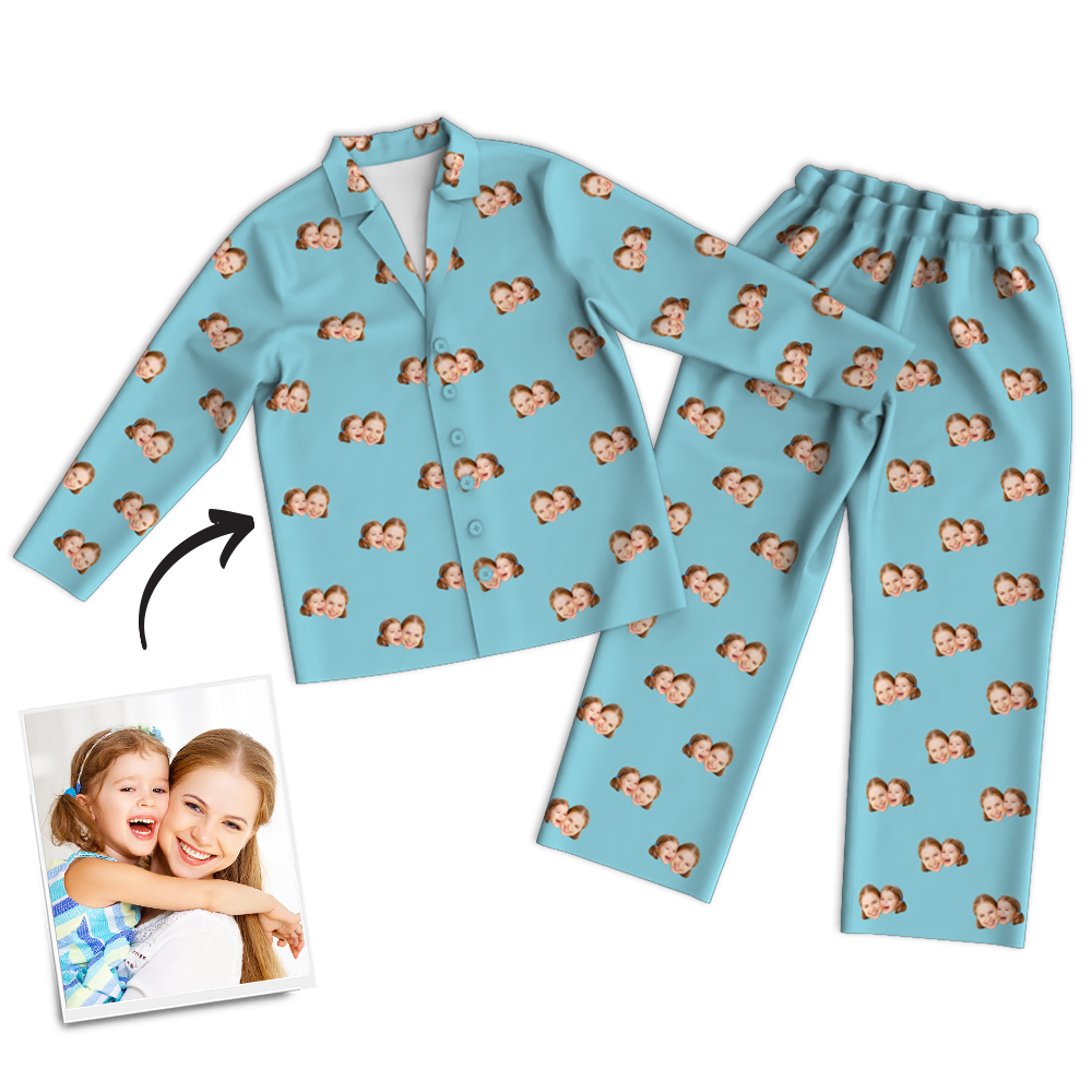 For Best Mom Multi-Color Custom Photo Long Sleeve Pajamas Sleepwear Nightwear - MadeMineAU