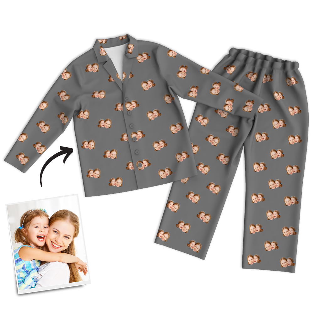 For Best Mom Multi-Color Custom Photo Long Sleeve Pajamas Sleepwear Nightwear - MadeMineAU