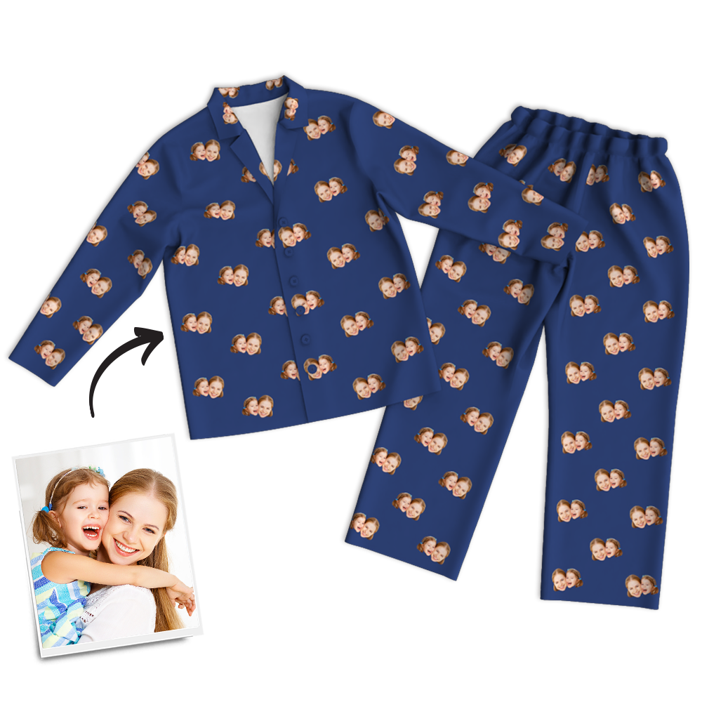 For Best Mom Multi-Color Custom Photo Long Sleeve Pajamas Sleepwear Nightwear - MadeMineAU