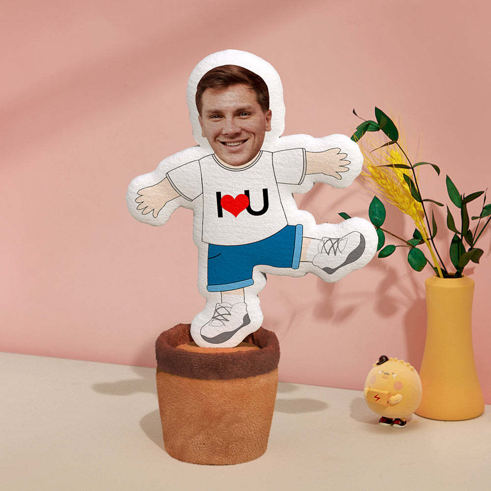 Custom Photo Face Doll Creative Funny Twisting I Love U Man Couple Dancing Toys - MadeMineAU
