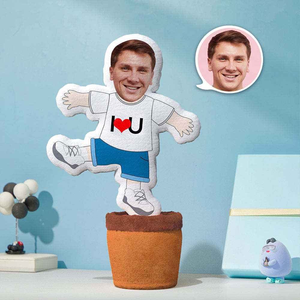 Custom Photo Face Doll Creative Funny Twisting I Love U Man Couple Dancing Toys - MadeMineAU