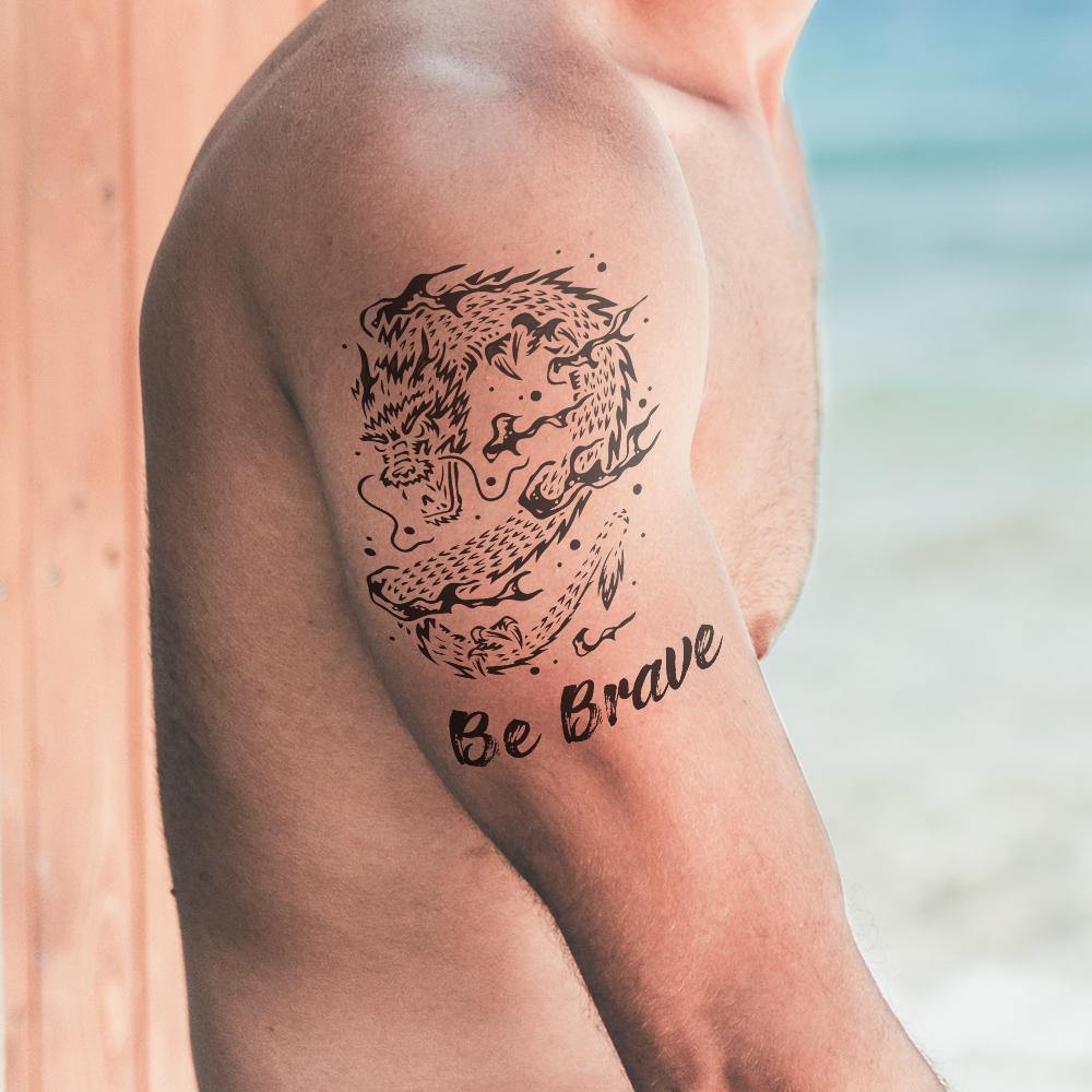 Custom Temporary Tattoos with Text Stickers Fake Tattoos - Dragon - MadeMineAU