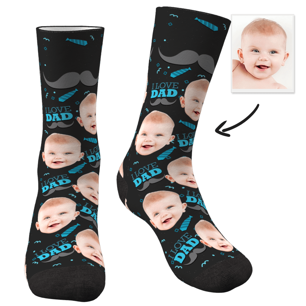 Custom I Love Dad Socks - 100% Made In AU - MadeMineAU