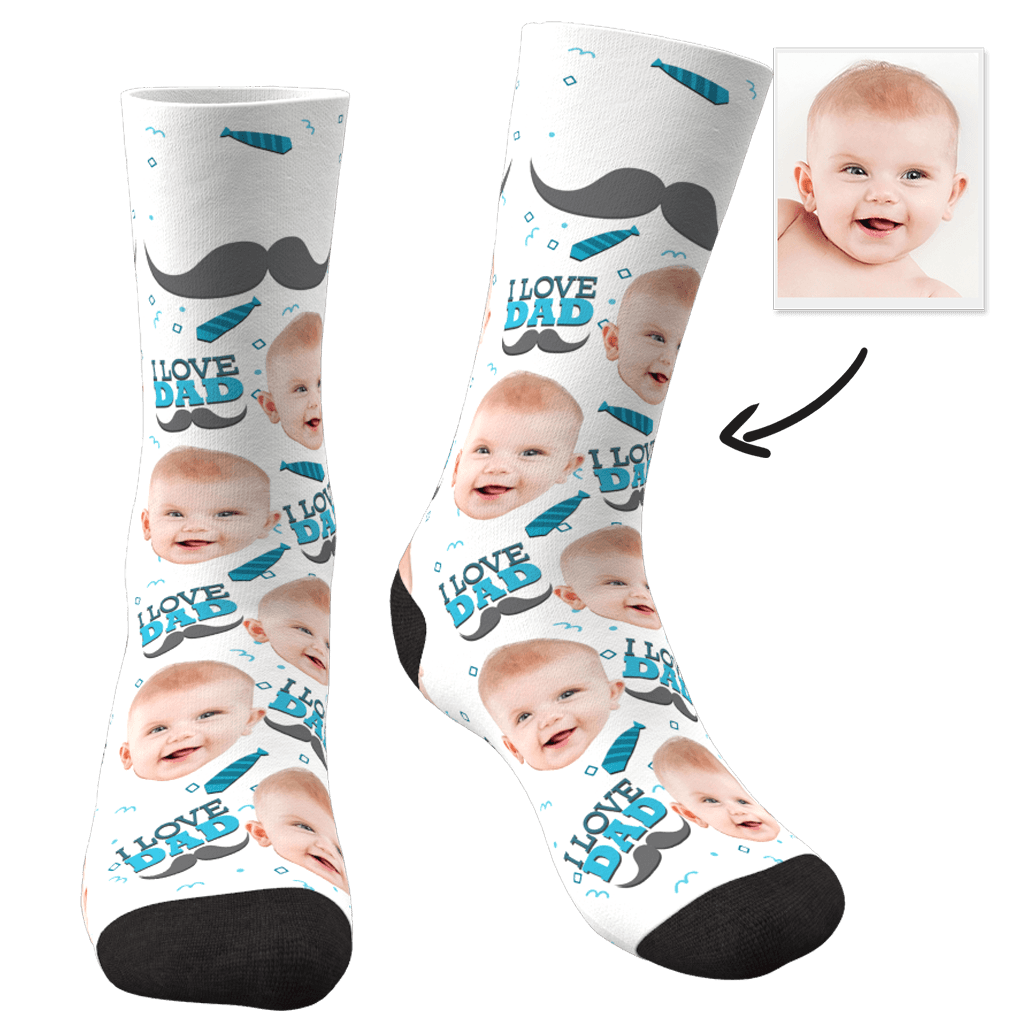 Custom I Love Dad Socks - 100% Made In AU - MadeMineAU
