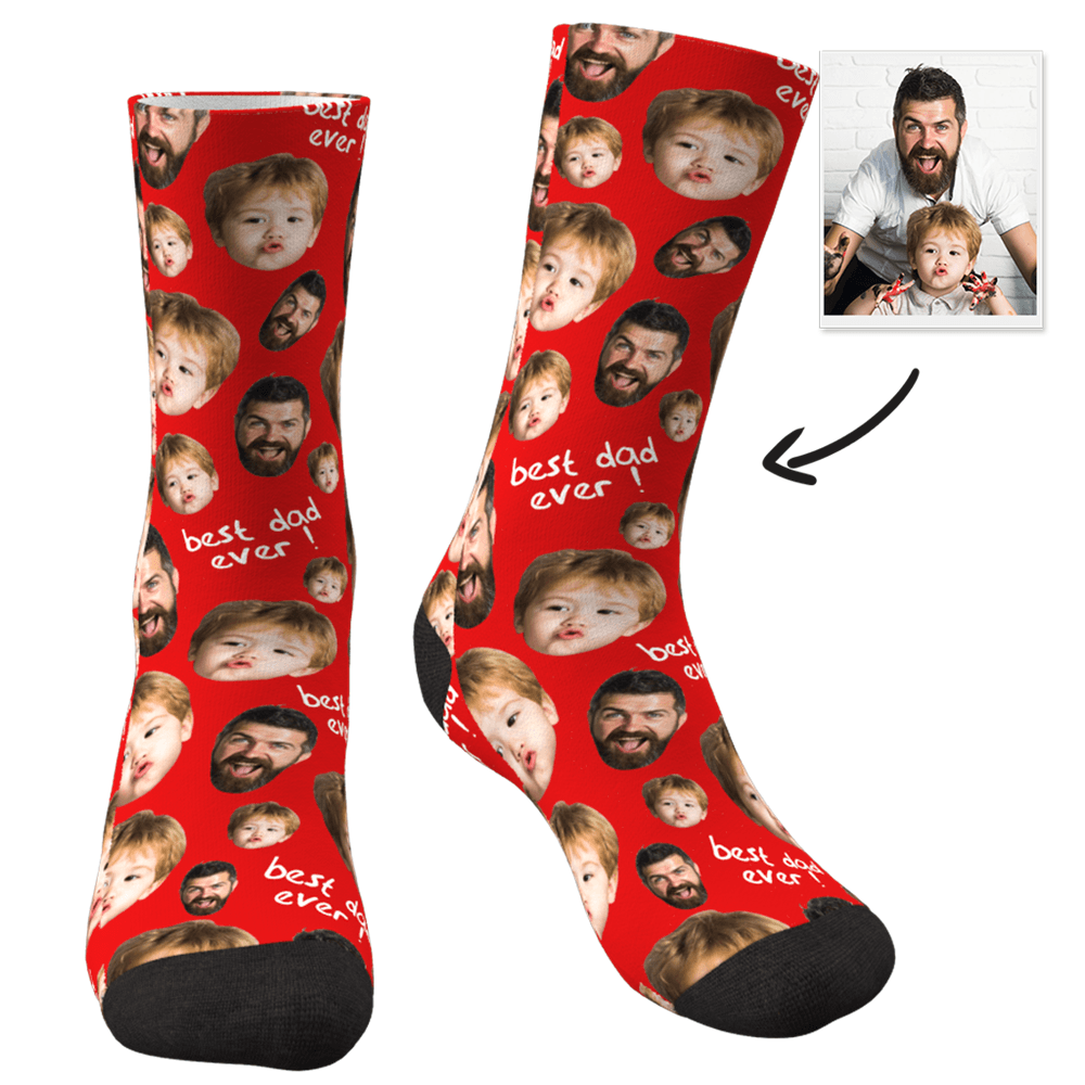 Custom Face Socks To The Best Dad 3D Preview - MadeMineAU