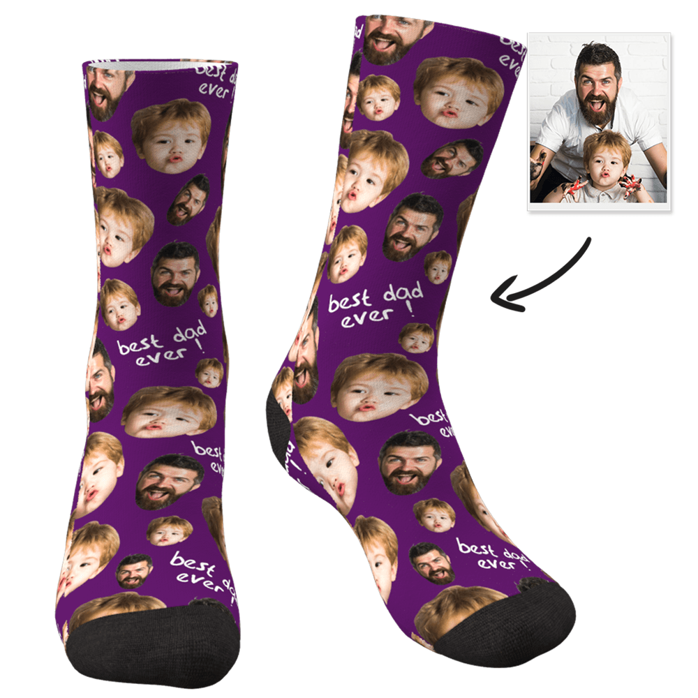 Custom Face Socks To The Best Dad 3D Preview - MadeMineAU