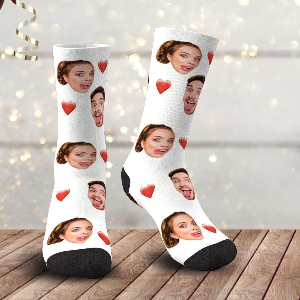 100% Made In AU - Custom Photo Love Face Socks - MadeMineAU