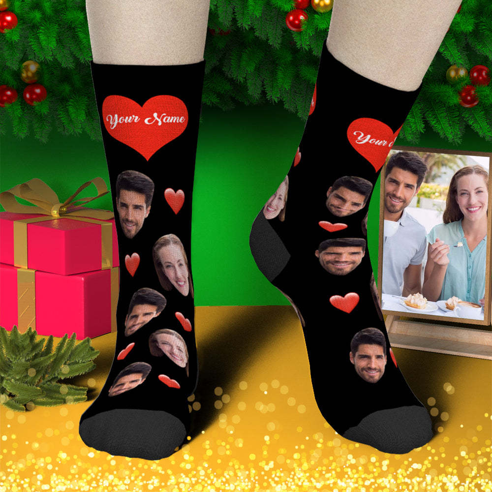 Custom Heart Socks With Heart For Your Lover - MadeMineAU