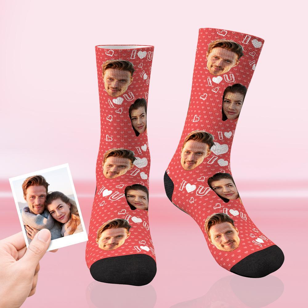 Best Gift For Your Lover Custom Love Face Socks Multiple Colour - MadeMineAU