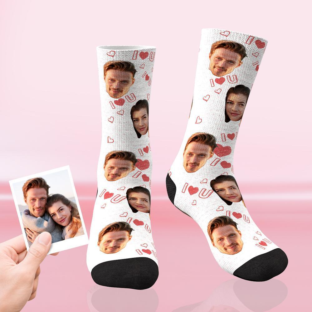 Best Gift For Your Lover Custom Love Face Socks Multiple Colour - MadeMineAU