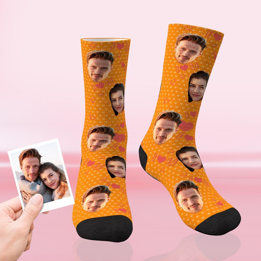 Best Gift For Your Lover Custom Love Face Socks Multiple Colour - MadeMineAU