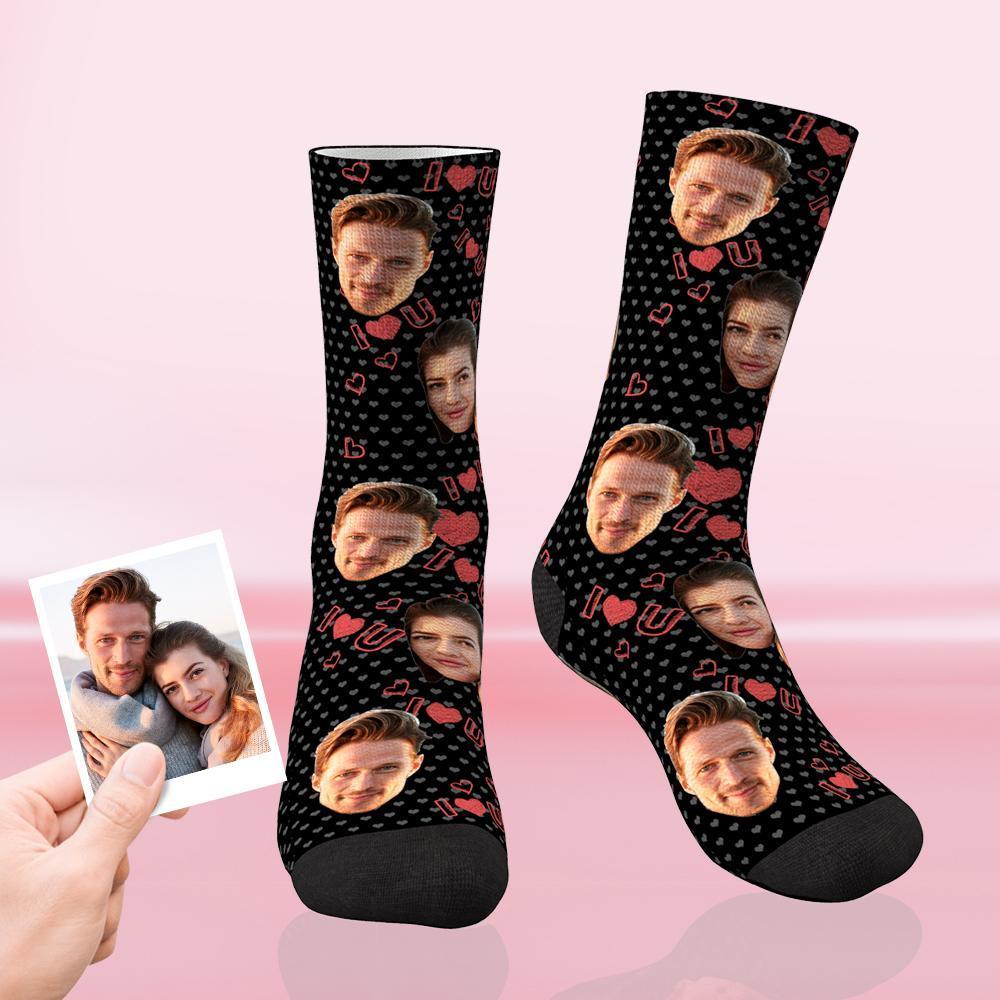 Best Gift For Your Lover Custom Love Face Socks Multiple Colour - MadeMineAU