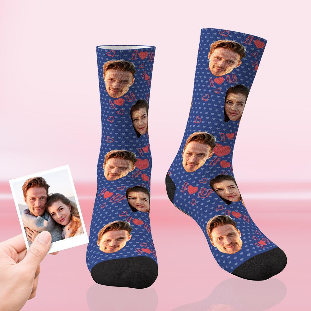 Best Gift For Your Lover Custom Love Face Socks Multiple Colour - MadeMineAU