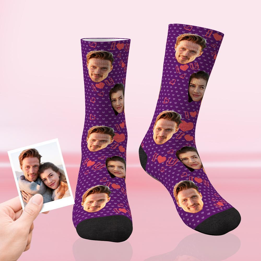 Best Gift For Your Lover Custom Love Face Socks Multiple Colour - MadeMineAU