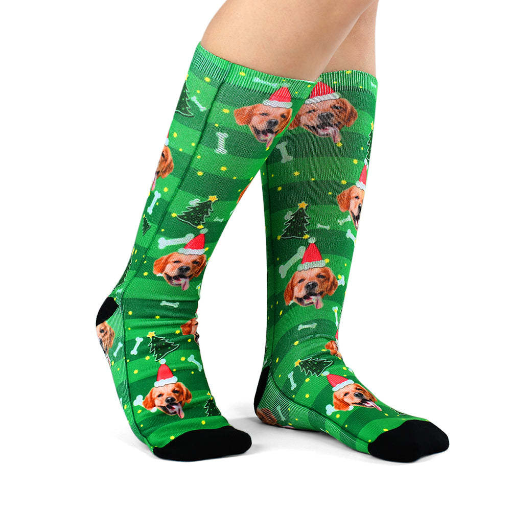 Christmas Custom Dog Photo Socks - MadeMineAU