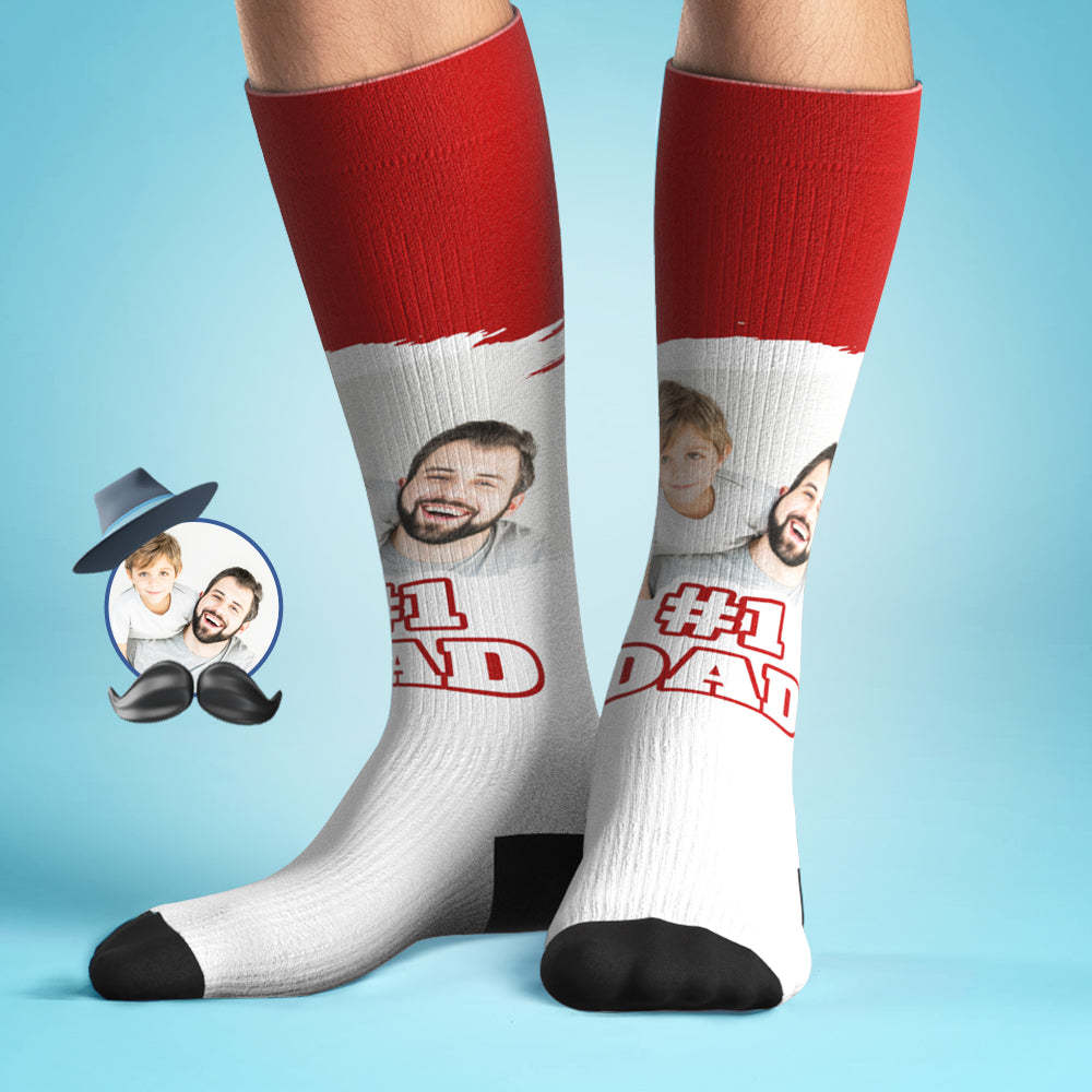 Custom #1 DAD Knee High Socks Personalized Compression Father's Day Tournament Sport Team Baseball Softball Soccer - MadeMineAU