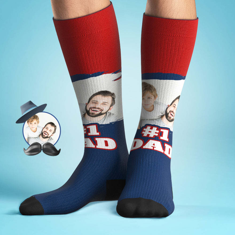 Custom #1 DAD Knee High Socks Personalized Compression Father's Day Tournament Sport Team Baseball Softball Soccer - MadeMineAU