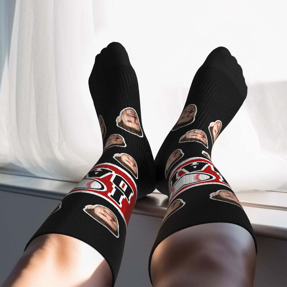 Custom I Heart Dad Knee High Socks Personalized Compression Father's Day Tournament Sport Team Baseball Softball Soccer - MadeMineAU