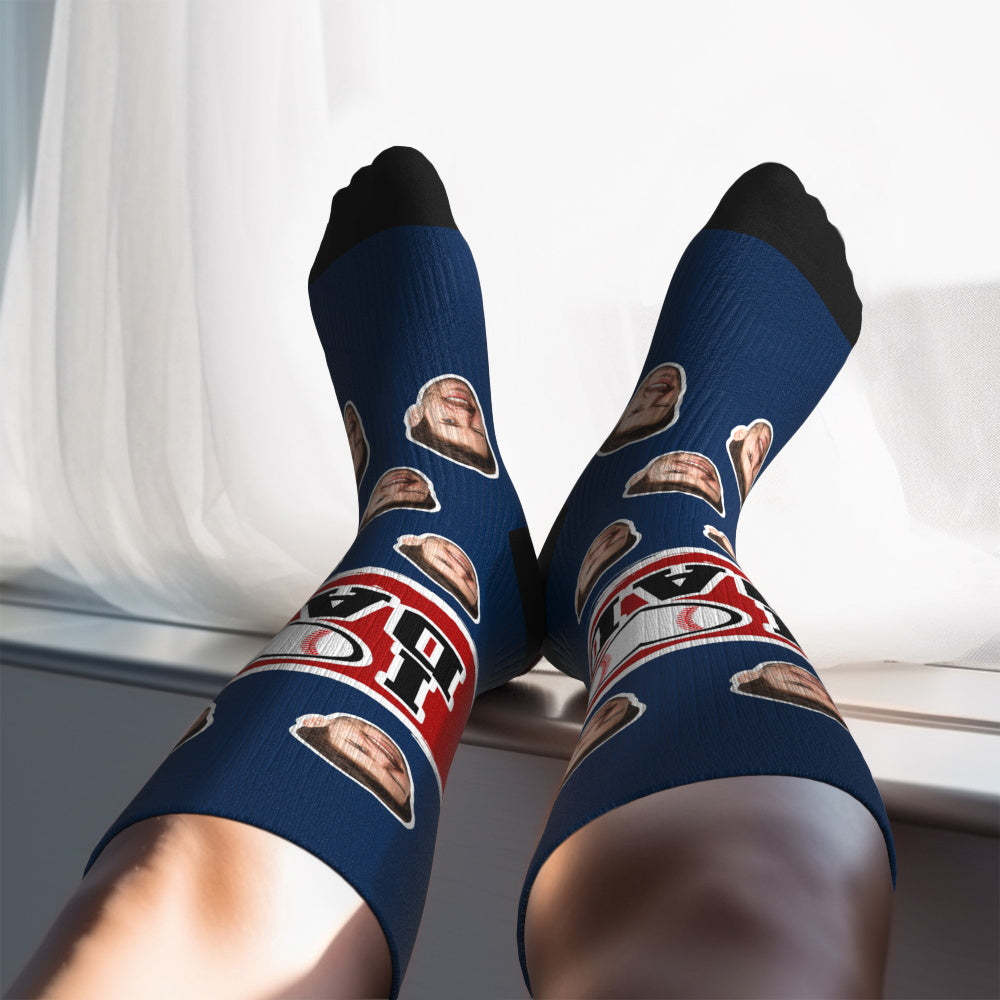 Custom I Heart Dad Knee High Socks Personalized Compression Father's Day Tournament Sport Team Baseball Softball Soccer - MadeMineAU