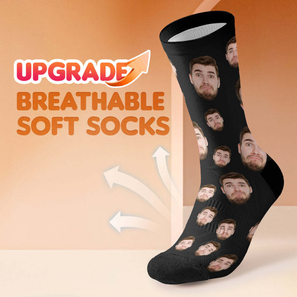 Custom Face Socks Multi -face Breathable Add Pictures Colorful Photo Socks Gifts - MadeMineAU