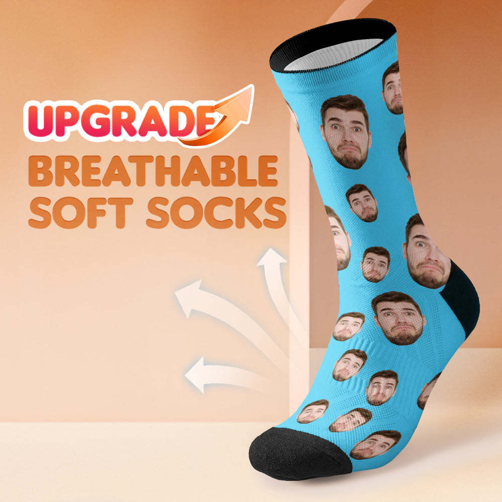 Custom Face Socks Multi -face Breathable Add Pictures Colorful Photo Socks Gifts - MadeMineAU