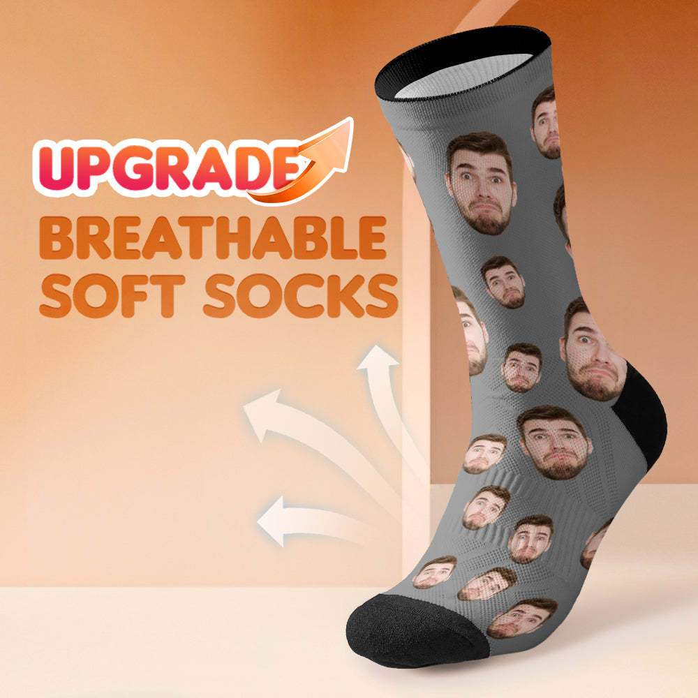 Custom Face Socks Multi -face Breathable Add Pictures Colorful Photo Socks Gifts - MadeMineAU