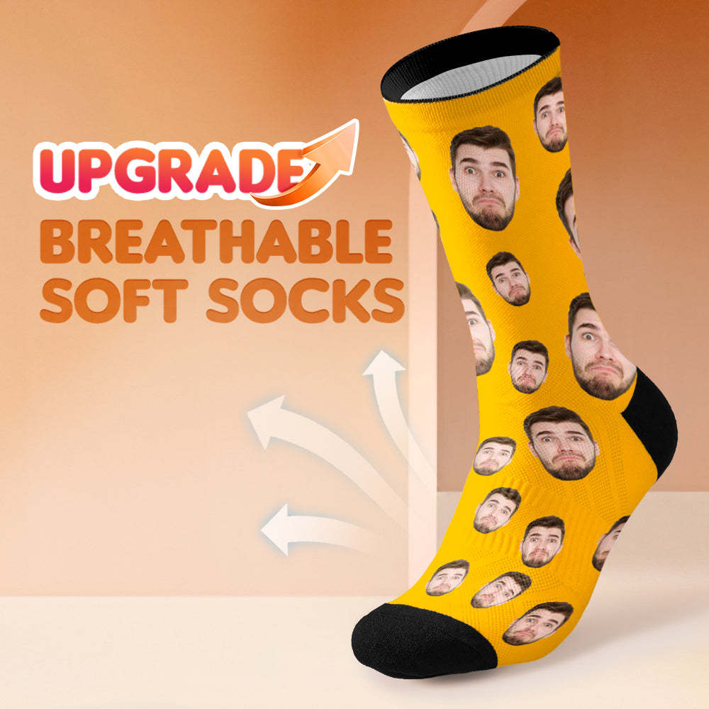 Custom Face Socks Multi -face Breathable Add Pictures Colorful Photo Socks Gifts - MadeMineAU