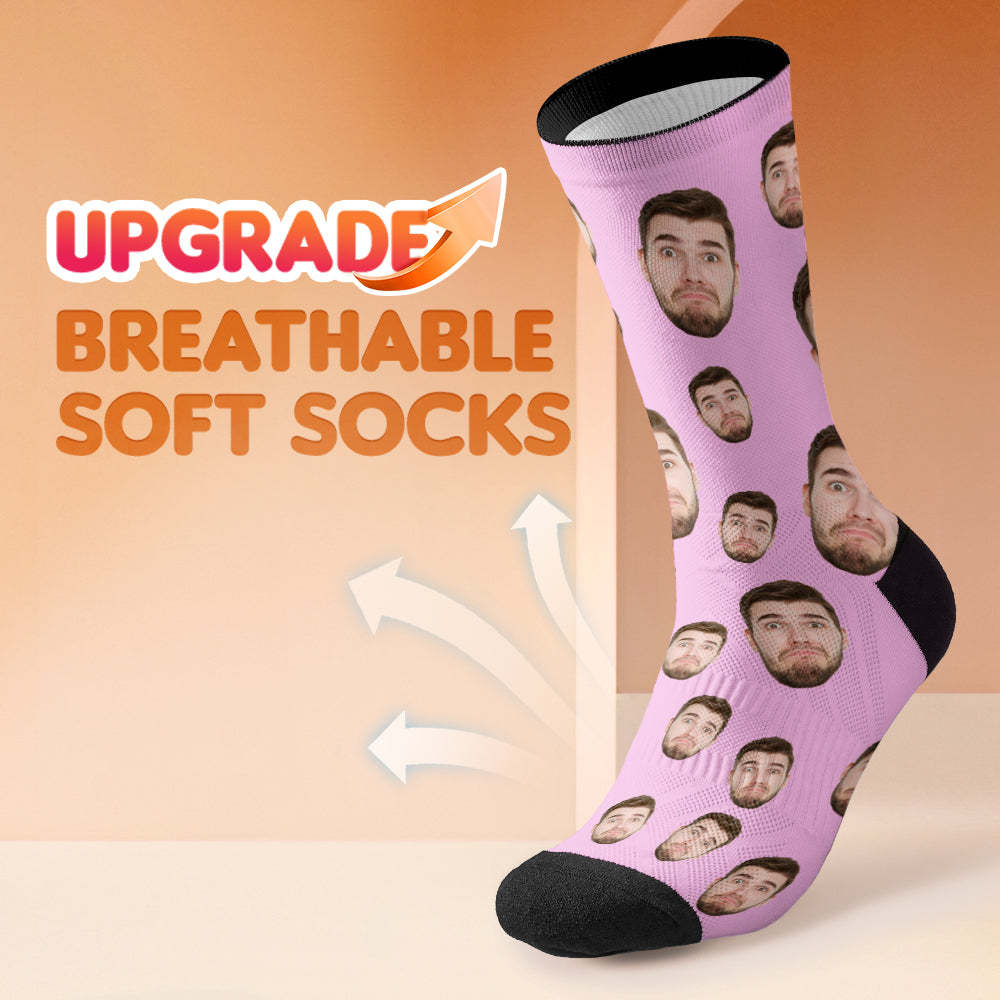 Custom Face Socks Multi -face Breathable Add Pictures Colorful Photo Socks Gifts - MadeMineAU