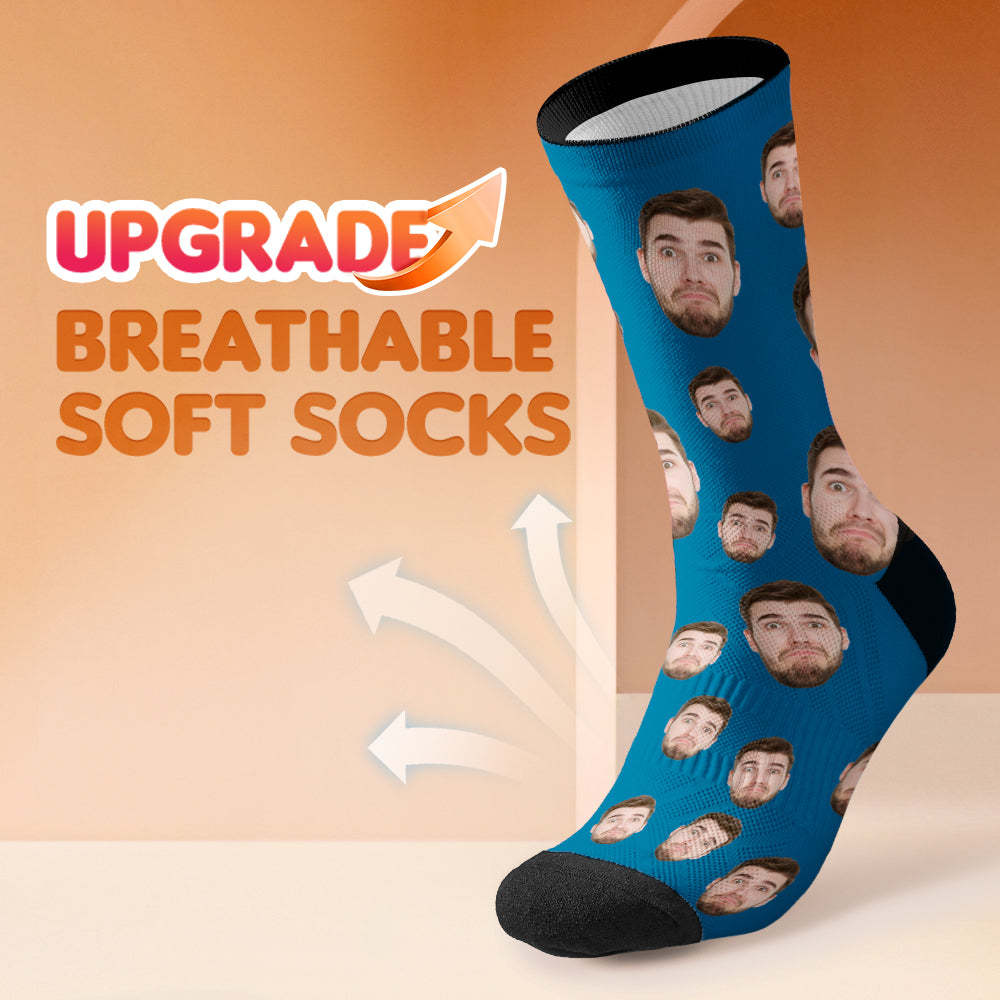 Custom Face Socks Multi -face Breathable Add Pictures Colorful Photo Socks Gifts - MadeMineAU