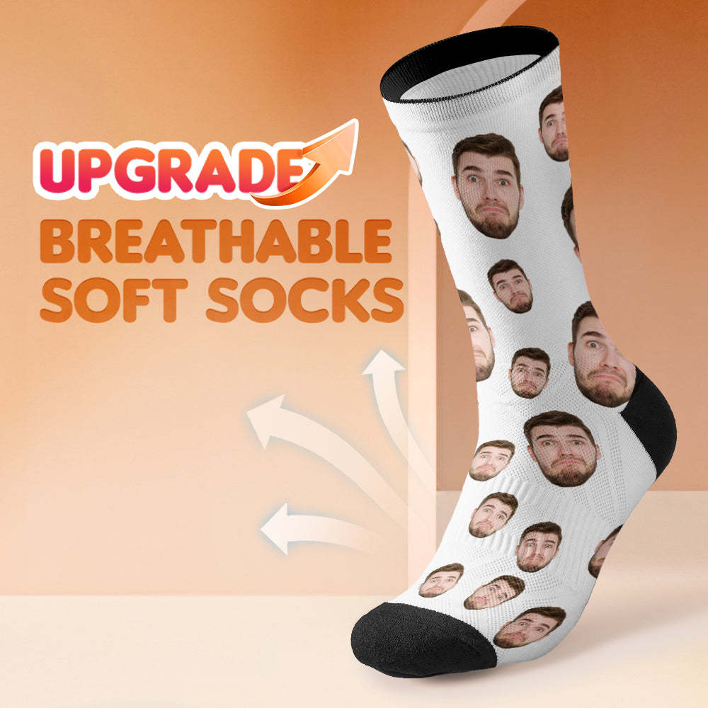 Custom Face Socks Breathable Add Pictures Colorful Photo Socks Gifts - MadeMineAU