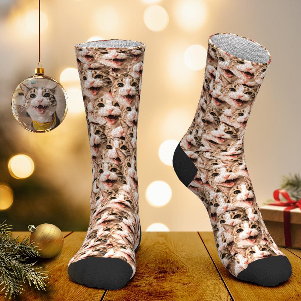 Custom Photo Socks Face Mash Dog Socks - MadeMineAU